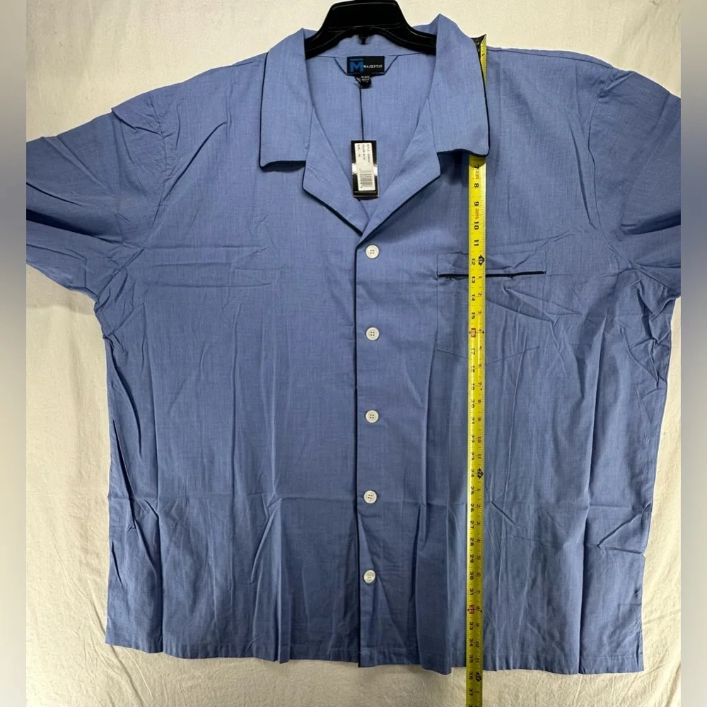 Majestic International Blue‎ Cotton Long Sleeve Pajama Set Men’s Size 3X NEW